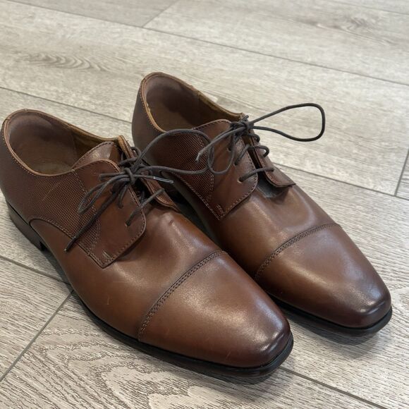 Florsheim Kierland‎ Men\'s 8.5 Oxford CognacBrown Plain Toe Derby Shoes 11751 main image 5